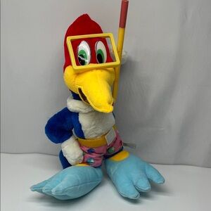 Vintage Woody Woodpecker Colorful Cartoon Bird Plush Toy